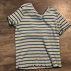 Green striped tee